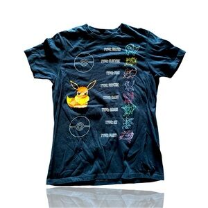 Pokemon Graphic tee: Eevee Evolution: Adult Unisex Large: Anime: Nintendo